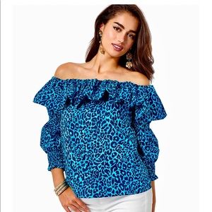Lilly Pulitzer Beatrix Top, Oyster Bay Navy, XL, NWT